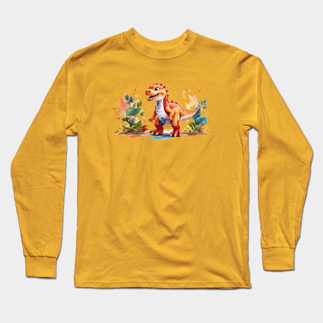 Cute Jurassic T-Rex Tyrannosaurus Rex Long Sleeve T-Shirt by Jurassic Merch